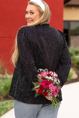 Black Plus Size Leopard Print Notch V Neck Blouse Plus Size Blouses & Shirts JT's Designer Fashion