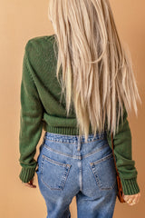 Green Front Pockets Buttons Textured Cardigan Sweaters & Cardigans JT's Designer Fashion