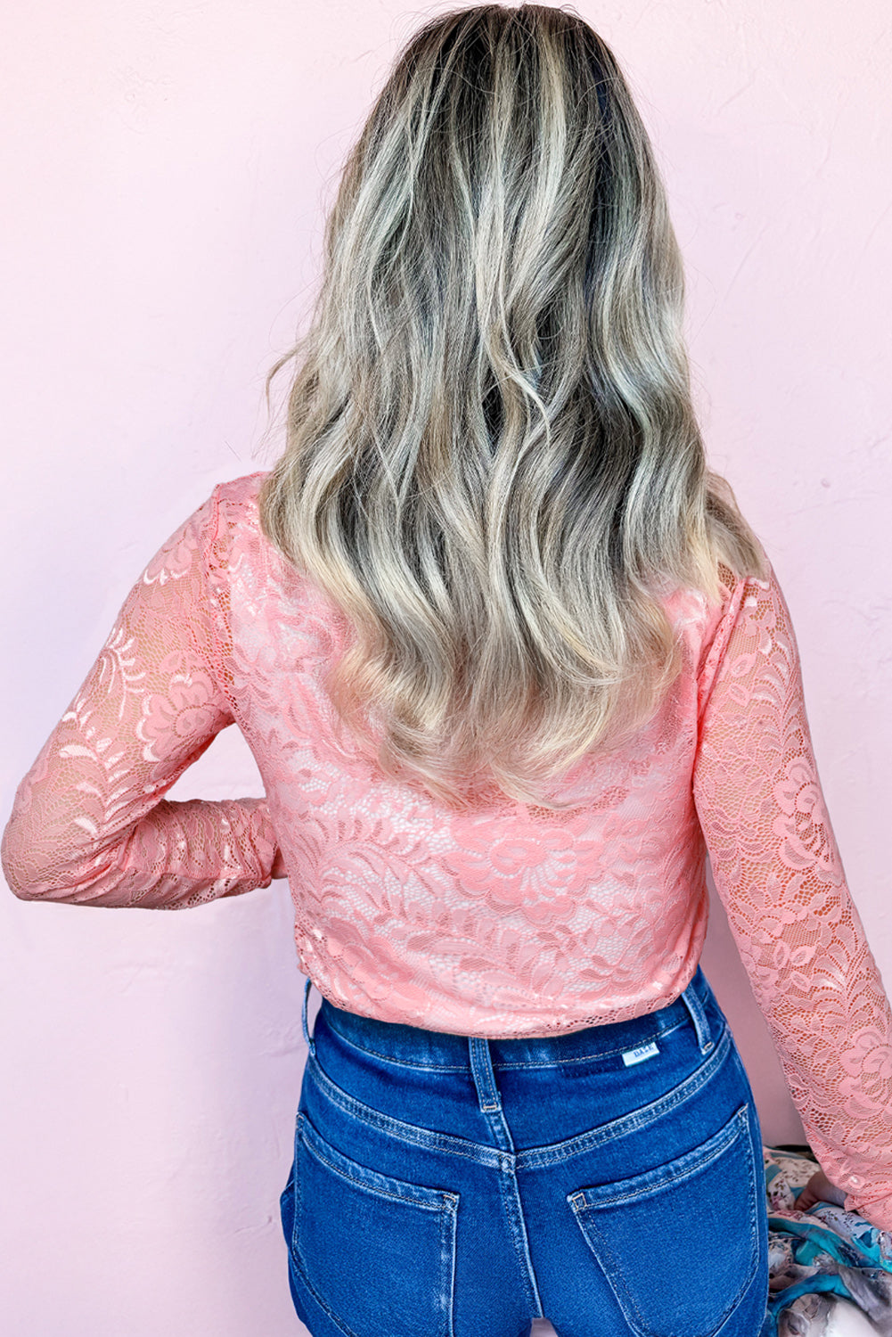 Blossom Floral Lace Sheer Long Sleeve Top Long Sleeve Tops JT's Designer Fashion