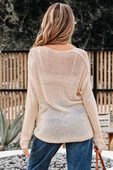 Smoke Gray Crochet Hollow-out Jumper Top Sweater Sweaters JT's Designer Fashion