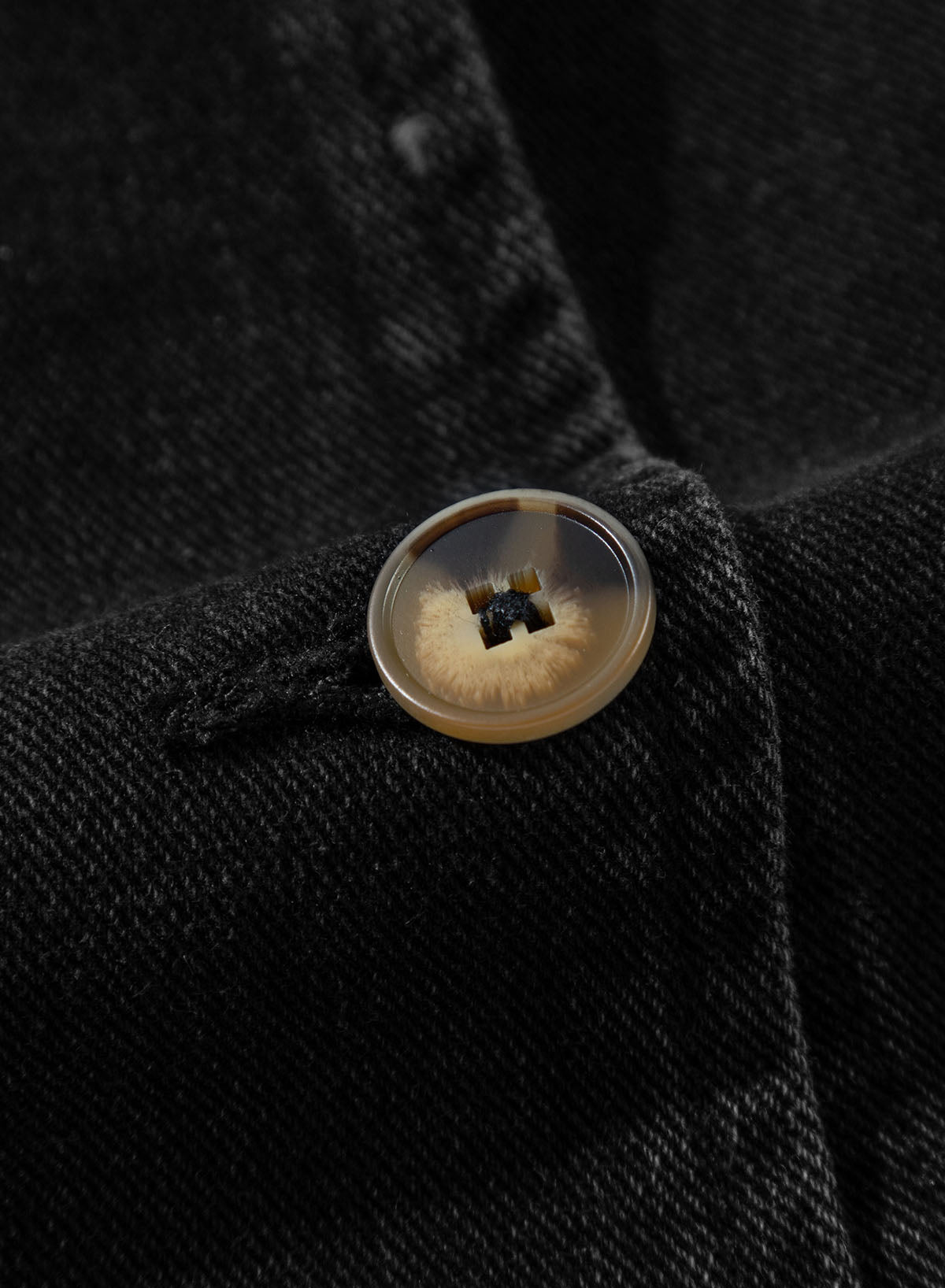 Black Side Pockets Lapel Collar Denim Jacket Denim Jackets JT's Designer Fashion