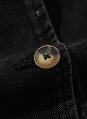 Black Side Pockets Lapel Collar Denim Jacket Denim Jackets JT's Designer Fashion