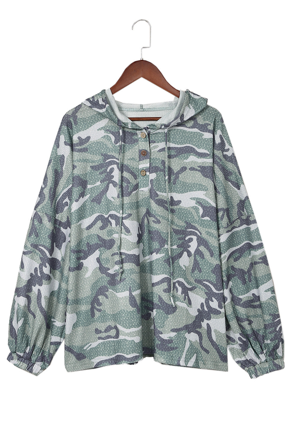Green Long Sleeve Camo Print Oversize Hoodie Sweatshirts & Hoodies JT's Designer Fashion