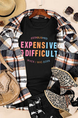 Black EXPENSIVE&DIFFICULT Graphic Tee Graphic Tees JT's Designer Fashion