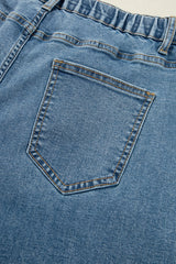 Dusk Blue Medium Wash Super Wide Leg Denim Pants Jeans JT's Designer Fashion