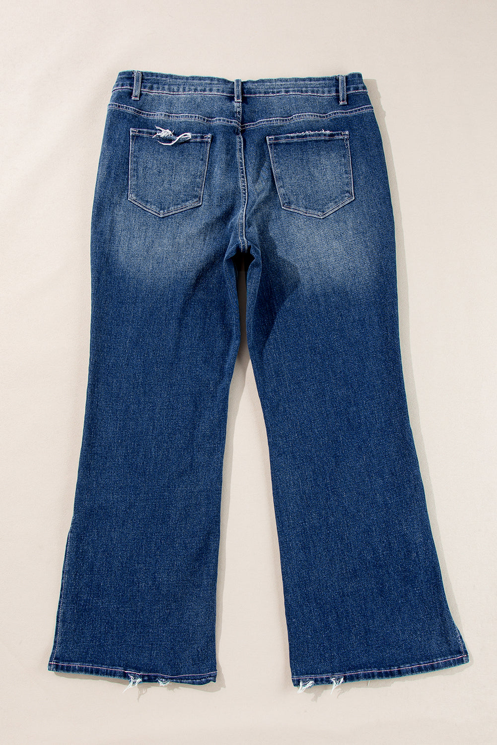 Dirty blue Plus Size High Waist Side Slits Flare Jeans Plus Size Bottoms JT's Designer Fashion