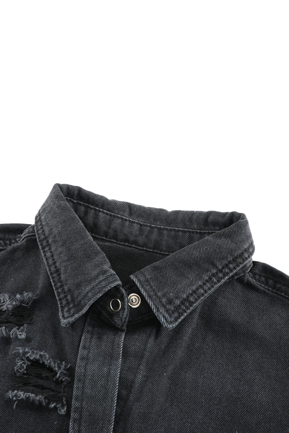 Black Ripped Denim Jacket Denim Jackets JT's Designer Fashion