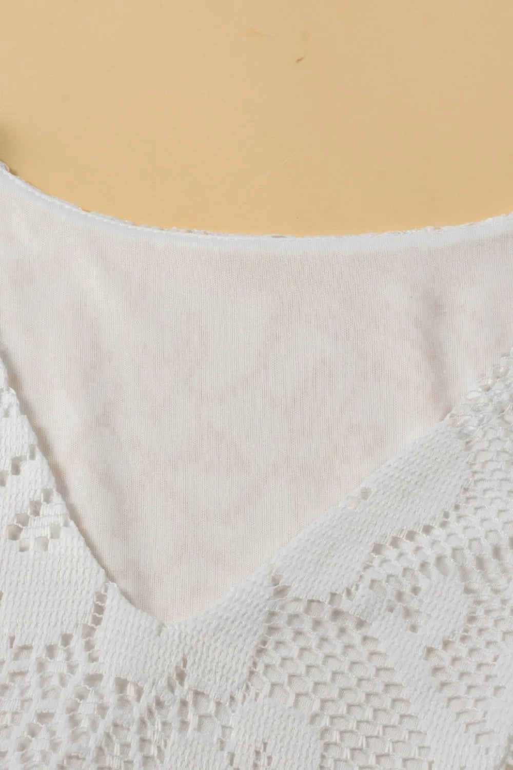 Lace Crochet Hollowed Scallop Hem V Neck Blouse Blouses & Shirts JT's Designer Fashion