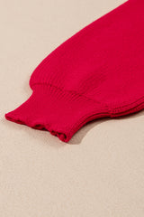Racing Red Sparkle All The Way Tinsel Crew Neck Plus Size Sweater Plus Size Sweaters & Cardigans JT's Designer Fashion