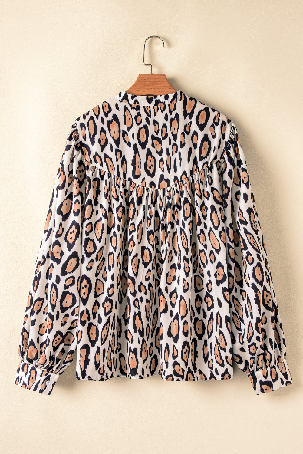 Jet Stream Oversized Leopard Print Balloon Sleeve Casual Shirt Blouses & Shirts JT's Designer Fashion