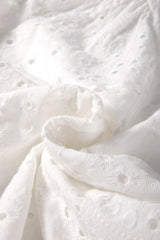White Eyelet Embroidered Puff Sleeve V Neck Blouse Blouses & Shirts JT's Designer Fashion