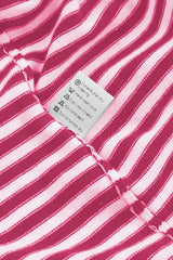 Pink Contrast Trimmed Striped Drop Shoulder Sweater Sweaters JT's Designer Fashion