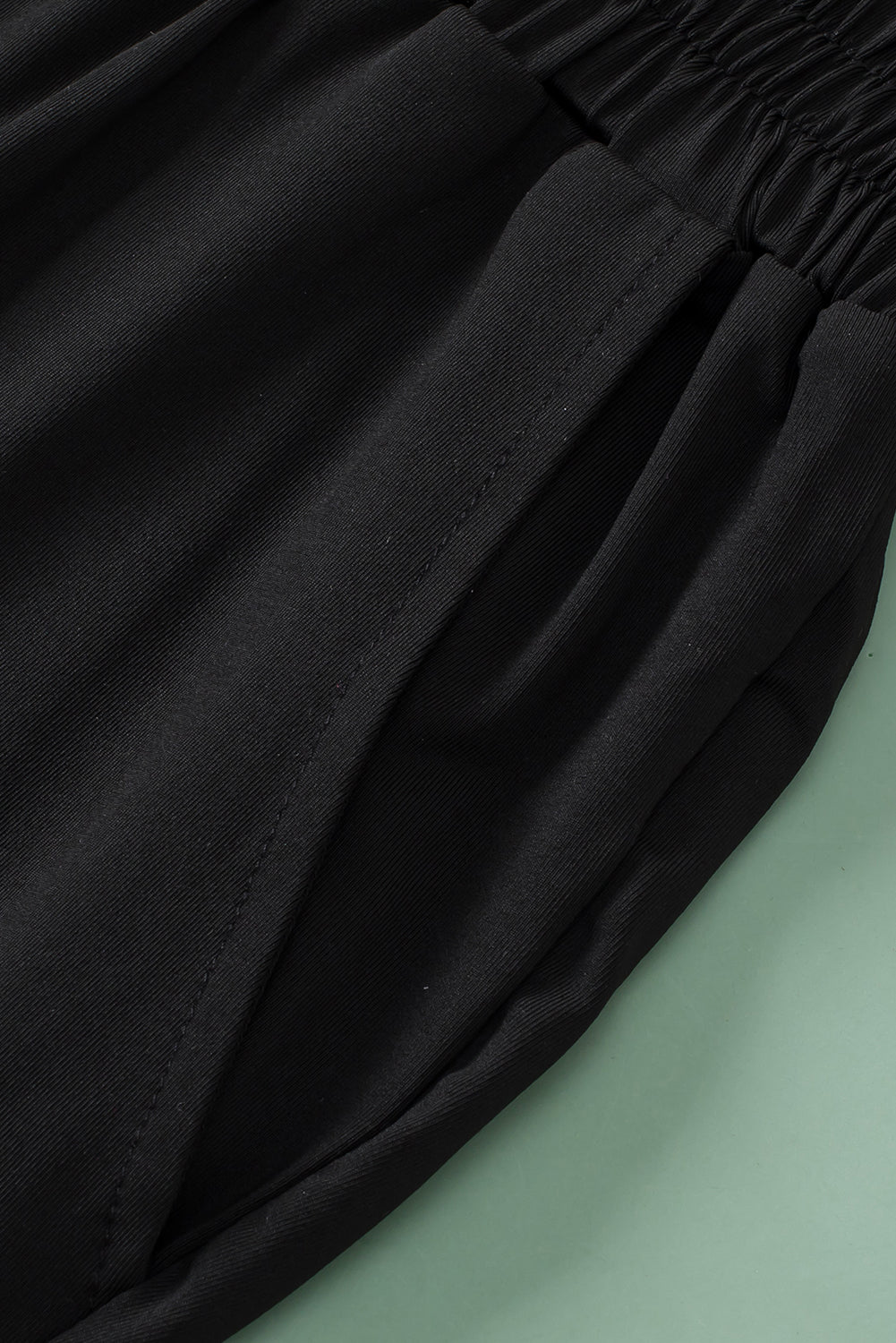 Black Plus Size Frill High Waist Pocketed Soft Pants Plus Size Bottoms JT's Designer Fashion