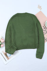 Green Front Pockets Buttons Textured Cardigan Sweaters & Cardigans JT's Designer Fashion