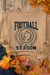 Khaki Rugby FOOTBALL SEASON Graphic Game Day Sweatshirt Graphic Sweatshirts JT's Designer Fashion