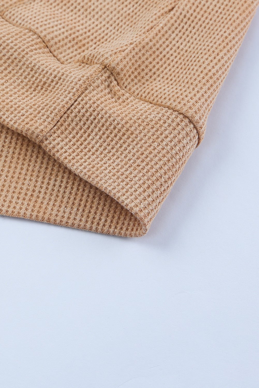Waffle Knit Kangaroo Pocket Hooded Sweatshirt Sweatshirts & Hoodies JT's Designer Fashion