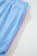 Beau Blue Accent Pullover and Shorts Two Piece Casual Set Short Sets JT's Designer Fashion