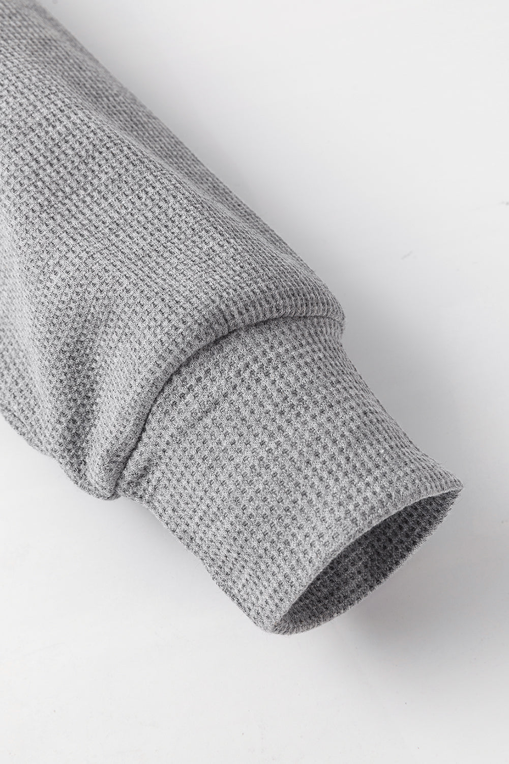 Gray Waffle Knit Fleece Lined High Low Oversized Hoodie Sweatshirts & Hoodies JT's Designer Fashion