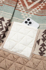 Light French Beige Aztec Quilted Patchwork Western Fashion Jacket Jackets JT's Designer Fashion
