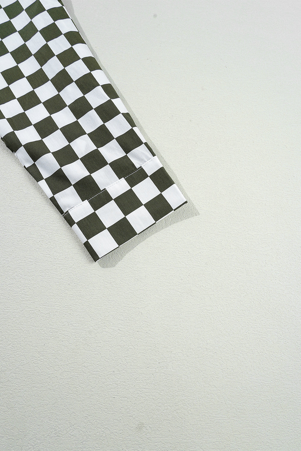 Green Checkerboard Printed Drop Shoulder Loose Casual Shirt Blouses & Shirts JT's Designer Fashion