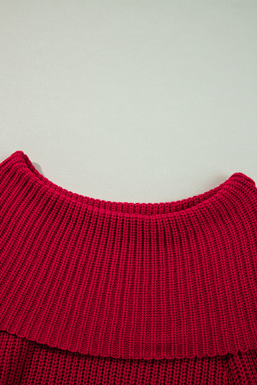 Racing Red Off-the-shoulder Knit Sweater Sweaters JT's Designer Fashion