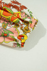 Yellow Cream Floral Print V Neck Puff Sleeve Mini Dress Floral Dresses JT's Designer Fashion