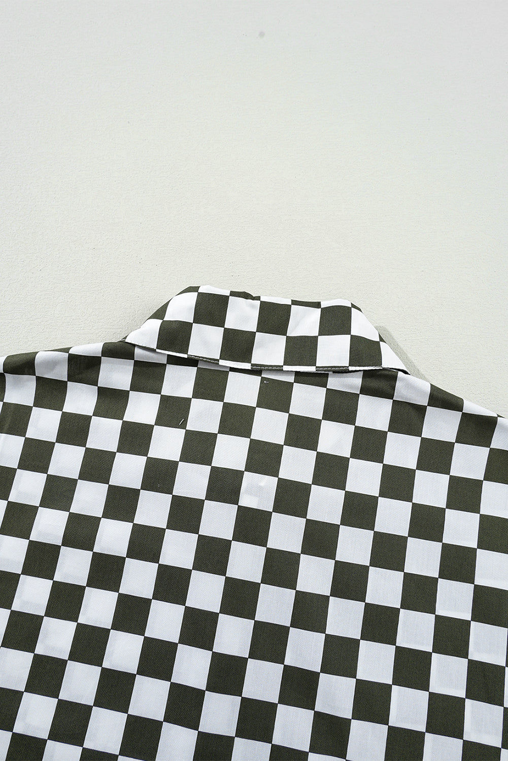 Green Checkerboard Printed Drop Shoulder Loose Casual Shirt Blouses & Shirts JT's Designer Fashion