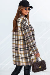 Pink Plaid Button Up Lapel Jacket Plaid Shackets JT's Designer Fashion