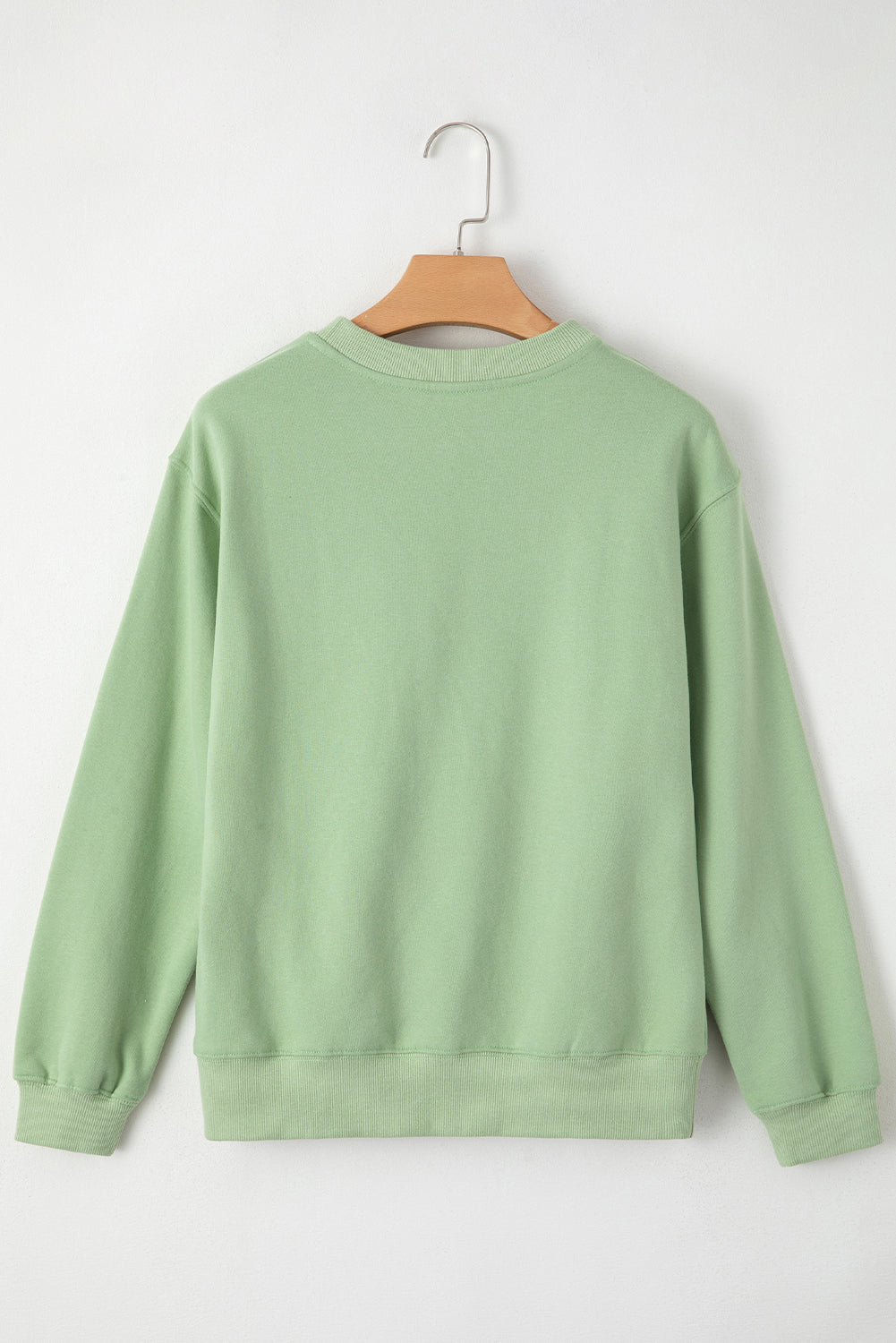 Smoke Green Solid Fleece Lined Drop Shoulder Terry Sweatshirt Sweatshirts & Hoodies JT's Designer Fashion