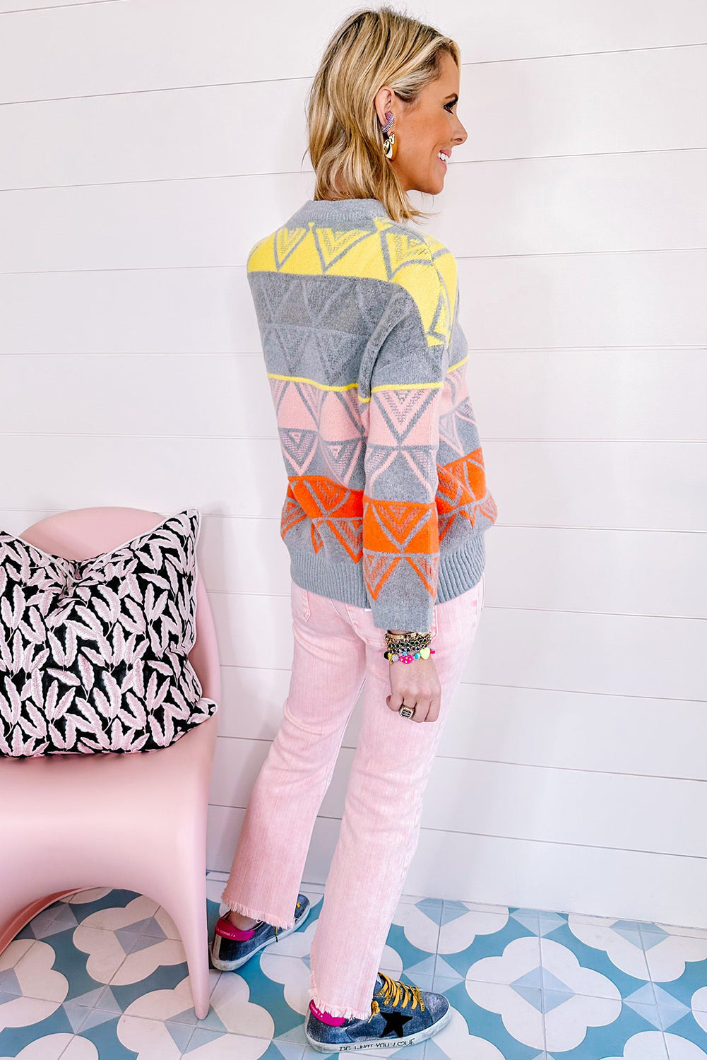 Apricot Pink Multi Buttons Raw Edge Crop Jeans Jeans JT's Designer Fashion