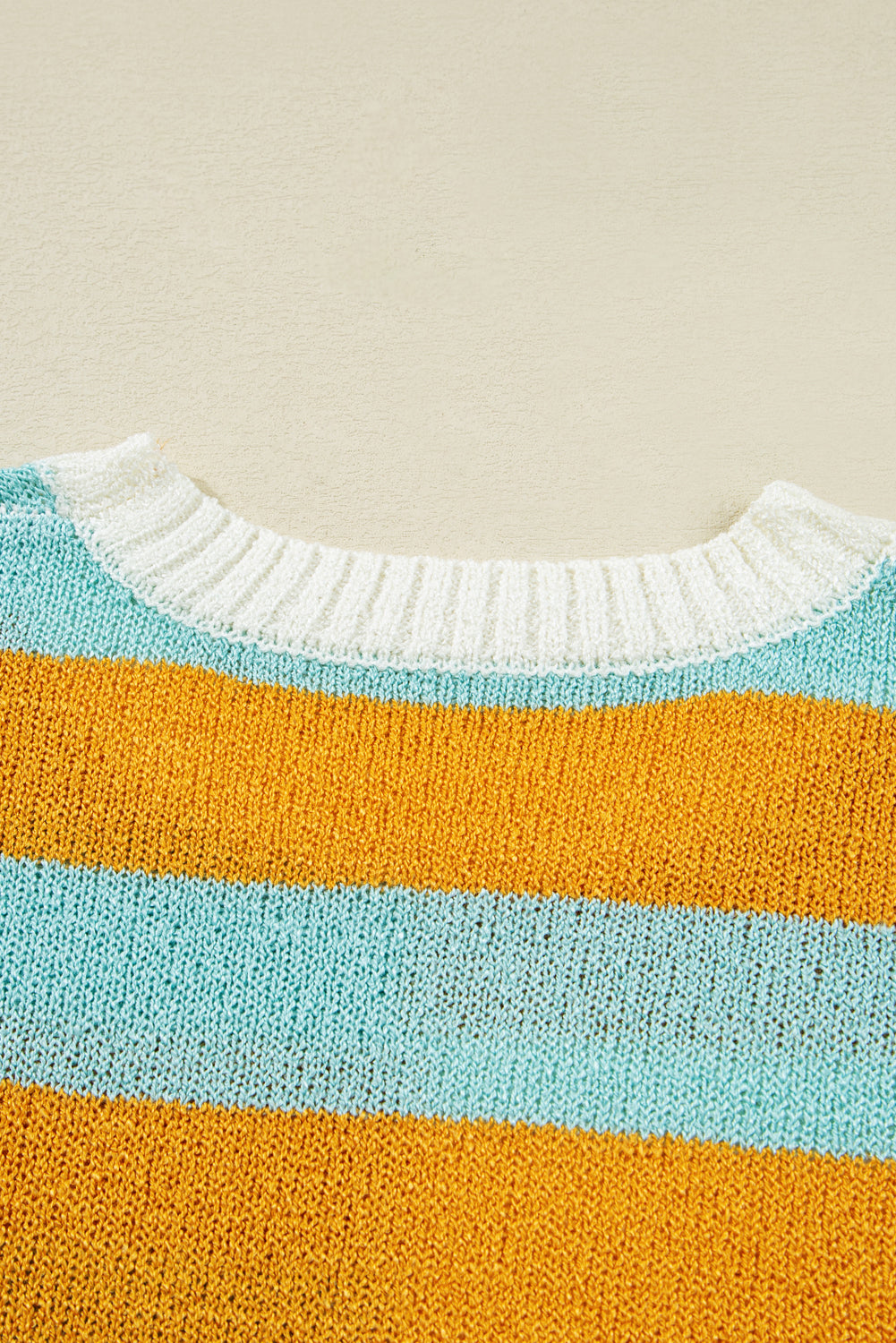 Jurassic Gold Color Block Striped Pullover Sweater Sweaters JT's Designer Fashion