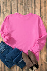 Bonbon Solid O Neck High Low Hem Pullover Sweatshirt Sweatshirts & Hoodies JT's Designer Fashion