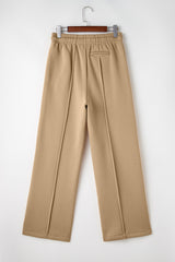 Smoke Gray Exposed Seam Drawstring High Waist Wide Leg Pants Pants & Culotte JT's Designer Fashion