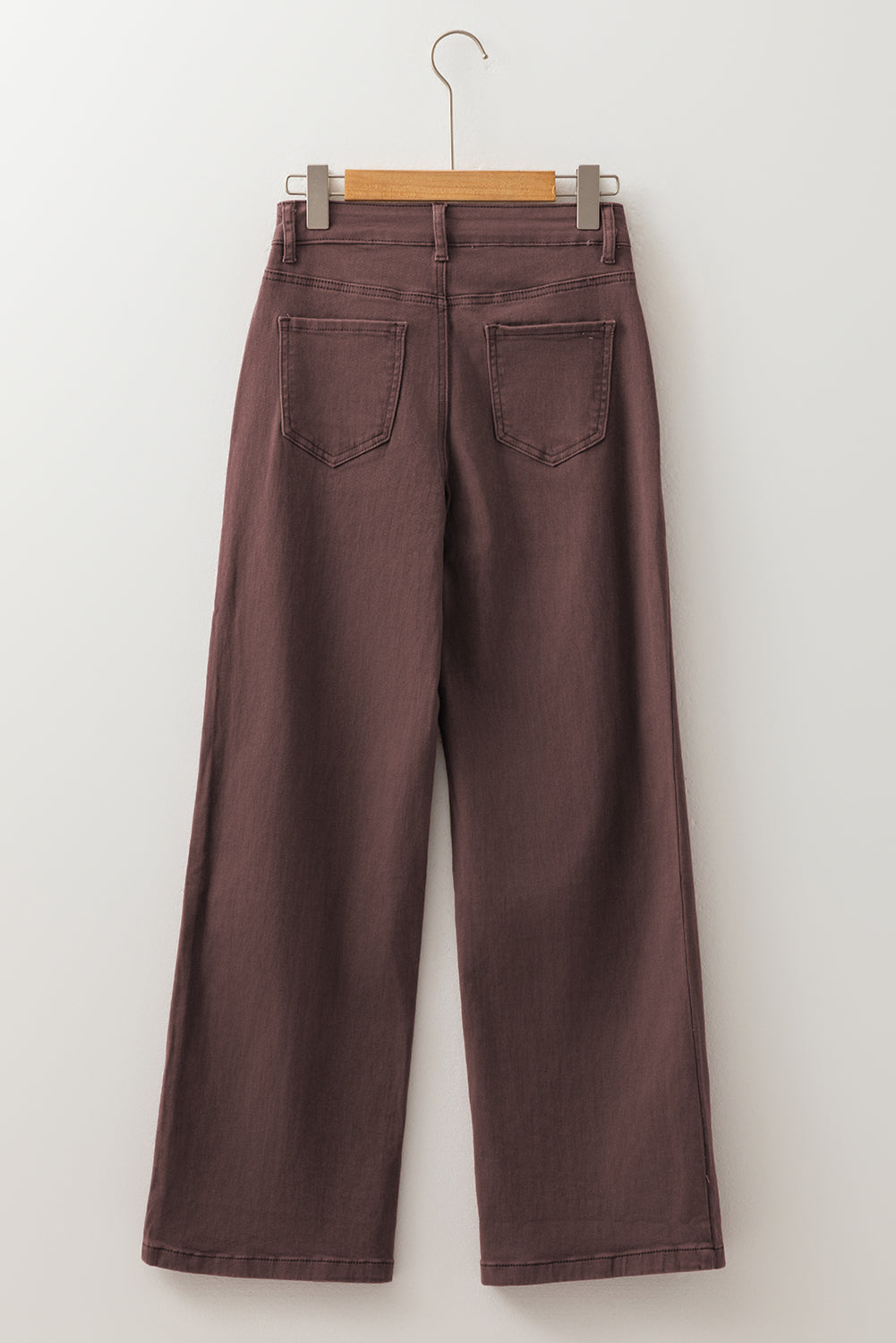 Coffee Loose Straight High Waist Solid Color Jeans Jeans JT's Designer Fashion