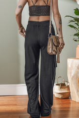 Carbon Grey Cargo Pockets Drawstring Sweatpants Pants & Culotte JT's Designer Fashion