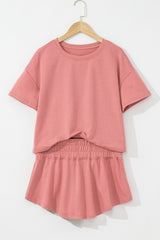 Blossom 2pcs Cropped Tee and Ruffle High Waist Skort Set Short Sets JT's Designer Fashion