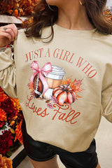 Parchment Just a Girl Who Loves Fall Printed Sweatshirt Graphic Sweatshirts JT's Designer Fashion