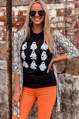 Black Halloween Ghost Graphic Tee Graphic Tees JT's Designer Fashion