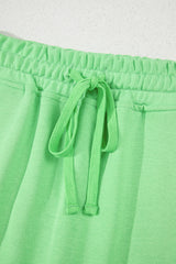 Light Green French Terry Drawstring Mini Skort with Pockets Skirts & Petticoat JT's Designer Fashion