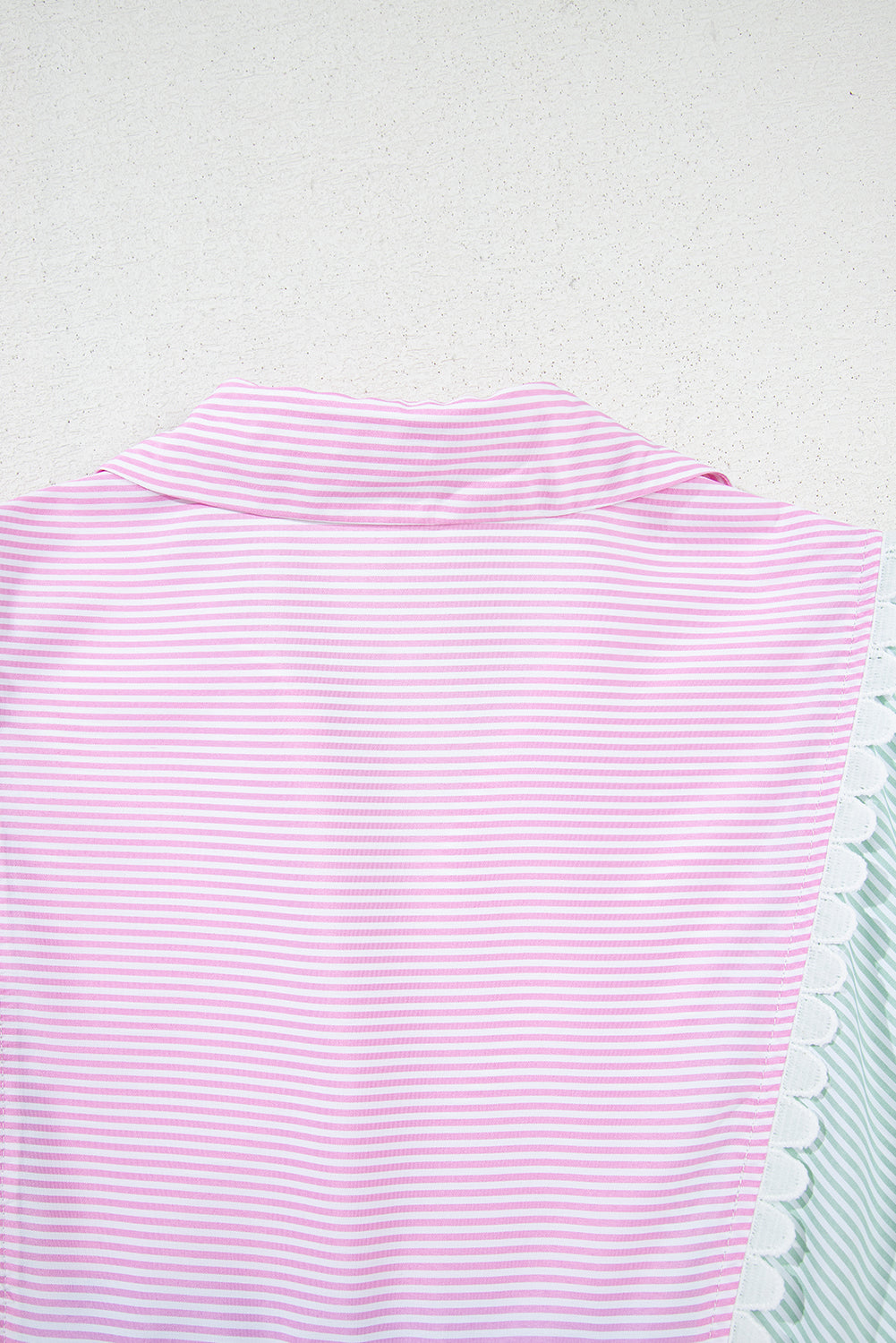 Multicolour Striped Patchwork Ric Rac Puff Sleeve Collared Mini Dress Mini Dresses JT's Designer Fashion