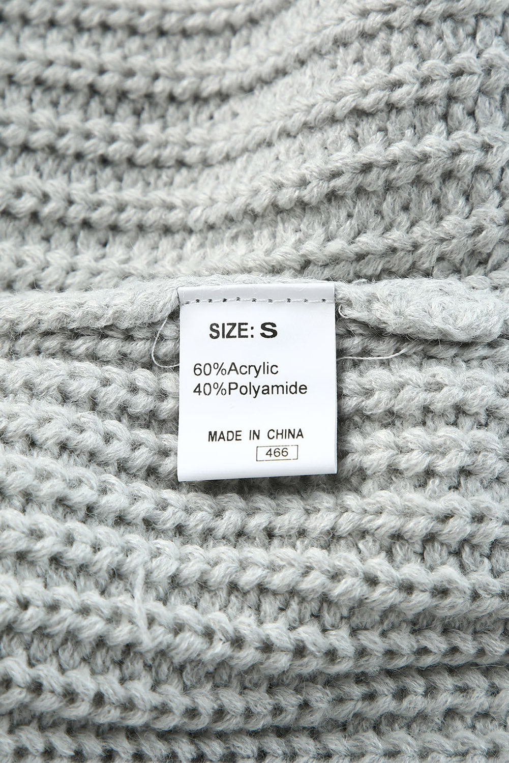 Gray Buttoned Drop Shoulder Oversized Sweater Sweaters & Cardigans JT's Designer Fashion