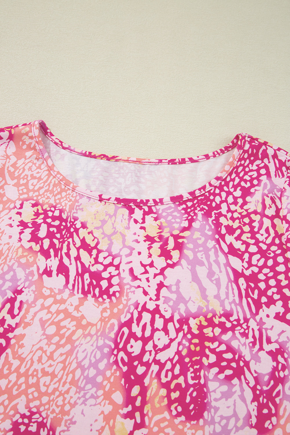 Rose Classic Leopard Print Handkerchief Hem Tunic Top Blouses & Shirts JT's Designer Fashion