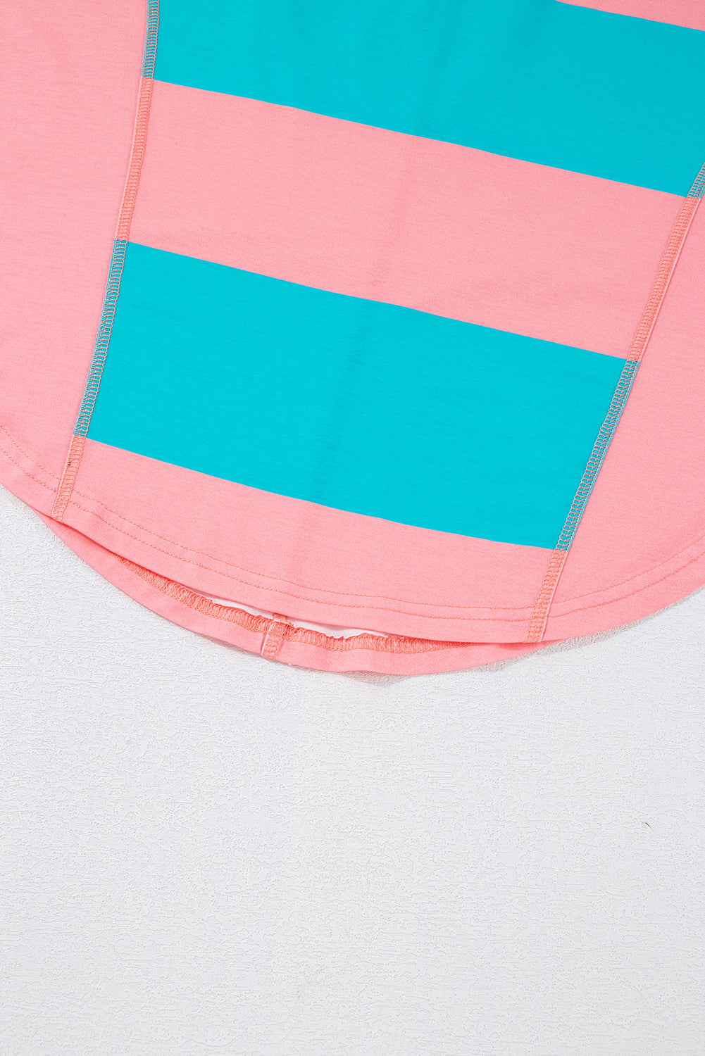 Light Blue Colorblock Striped Drop Shoulder Loose Top Long Sleeve Tops JT's Designer Fashion