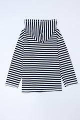Stripe Kangaroo Pocket Drawstring Hoodie Sweatshirts & Hoodies JT's Designer Fashion