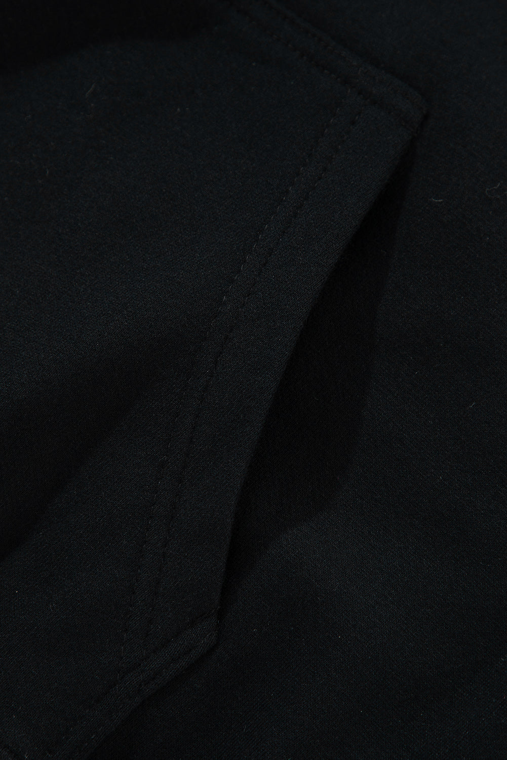Black Fleece Lined Kangaroo Pocket Drawstring Chunky Hoodie Sweatshirts & Hoodies JT's Designer Fashion