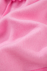 Strawberry Pink Color Block Pullover and Lace-up Elastic Waist Shorts Set Short Sets JT's Designer Fashion