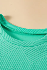 Mint Green Textured Cap Sleeve T Shirt Dress T Shirt Dresses JT's Designer Fashion
