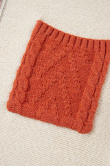 Gold Flame Colorblock Patched Pocket Drop Shoulder Sweater Sweaters JT's Designer Fashion