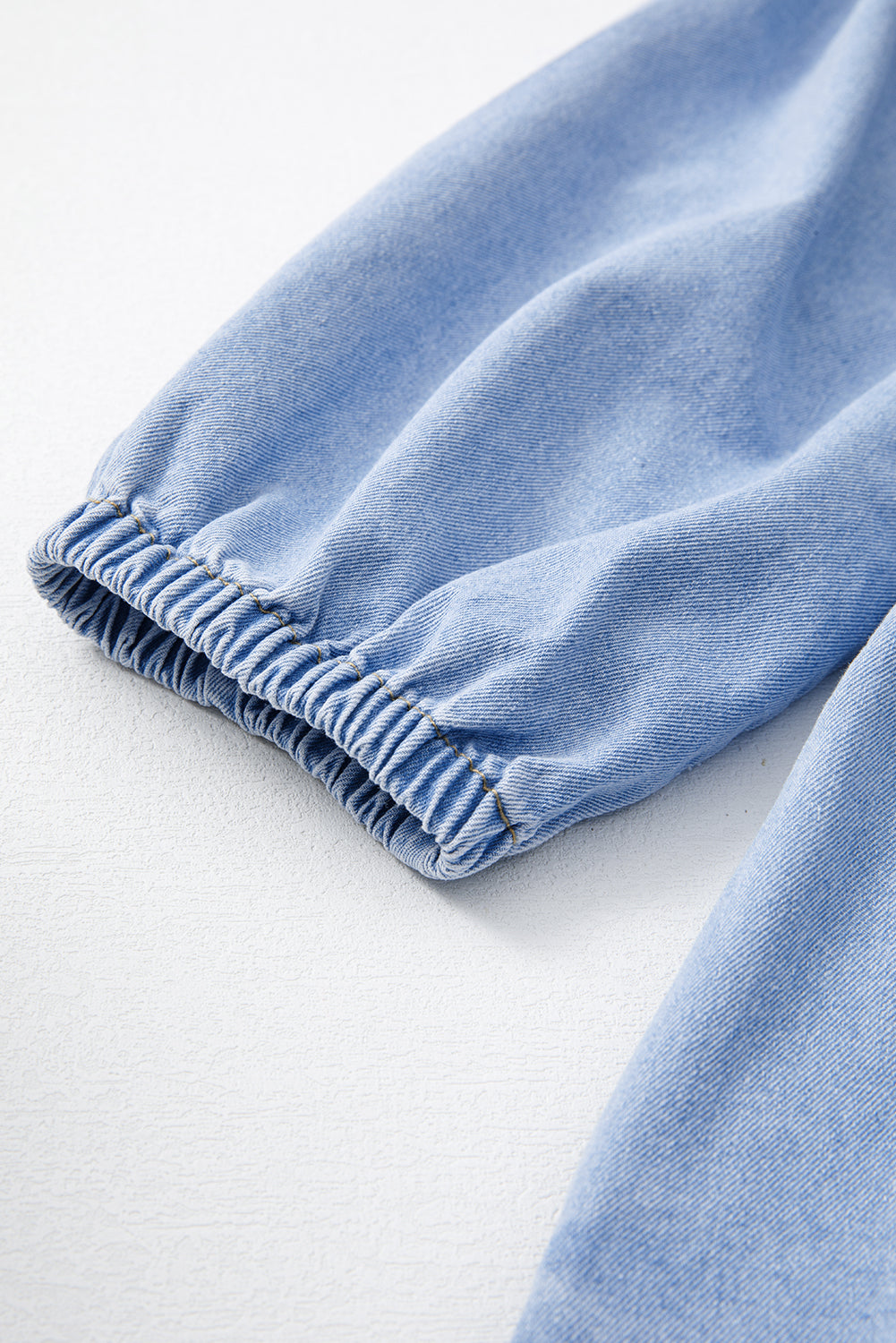 Beau Blue Denim Button Detail Babydoll Square Neck Mini Dress Mini Dresses JT's Designer Fashion
