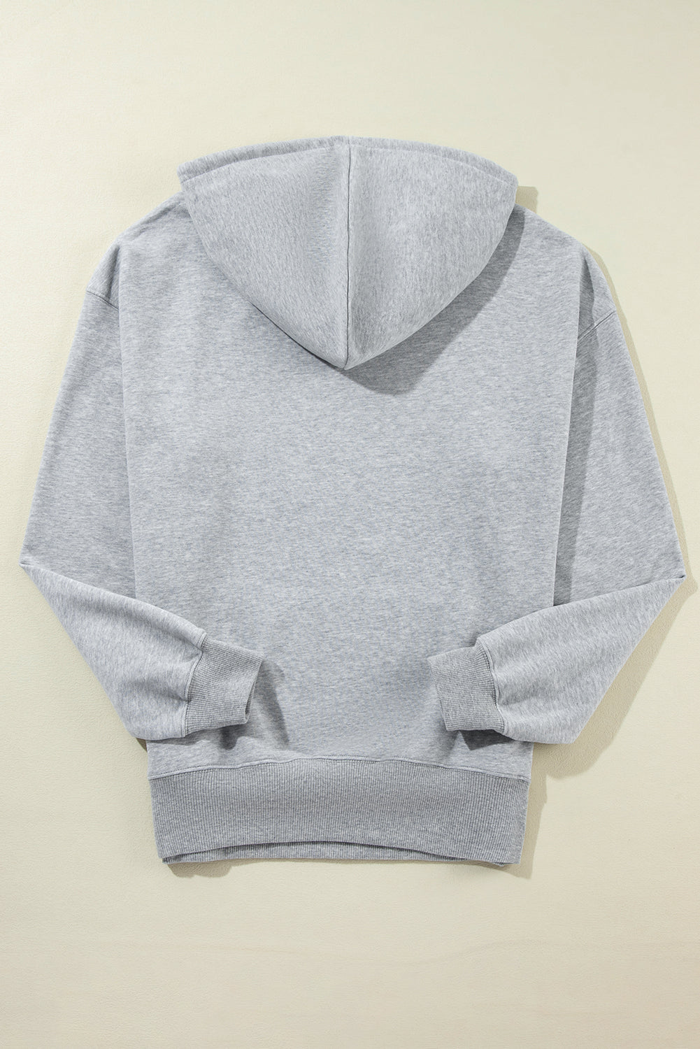 Light Grey Fleece Lined Kangaroo Pocket Drawstring Chunky Hoodie Sweatshirts & Hoodies JT's Designer Fashion